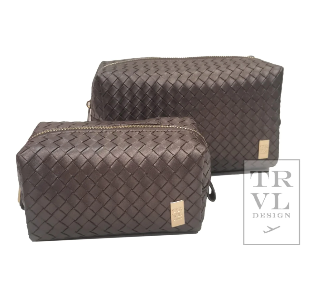 Luxe Bronze Lattice Zip Cosmetic- (large or small)