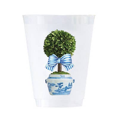 Striped Topiary Tree 16 oz Shatterproof Cups
