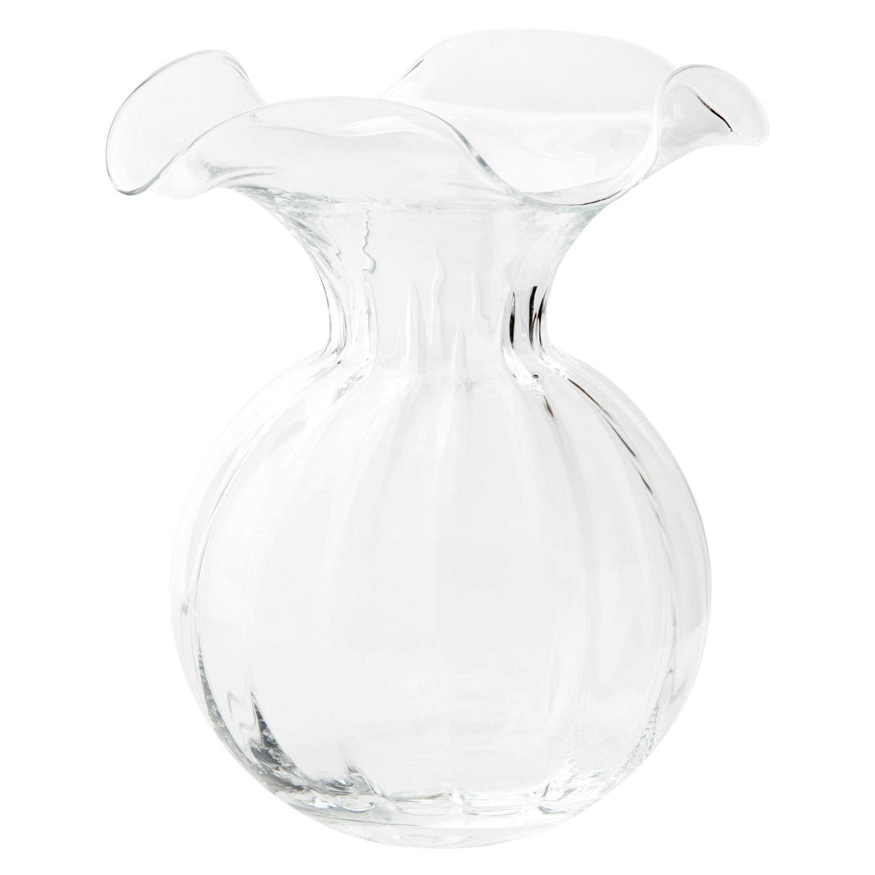 Large Fluted Hibiscus Vase - (clear or white)