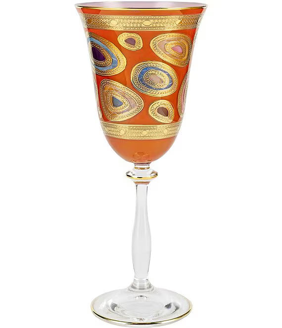 Vietri Regalia Assorted Wine Glasses - 4 Colors