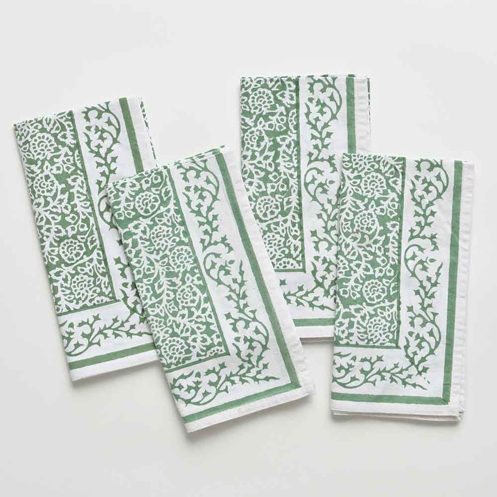 Pomegranate Tapestry Green Napkin Set of 4