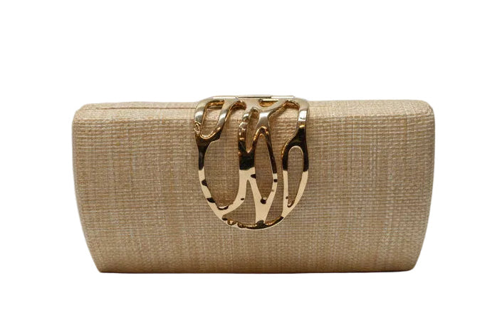 Gaia Clutch -Woven Natural