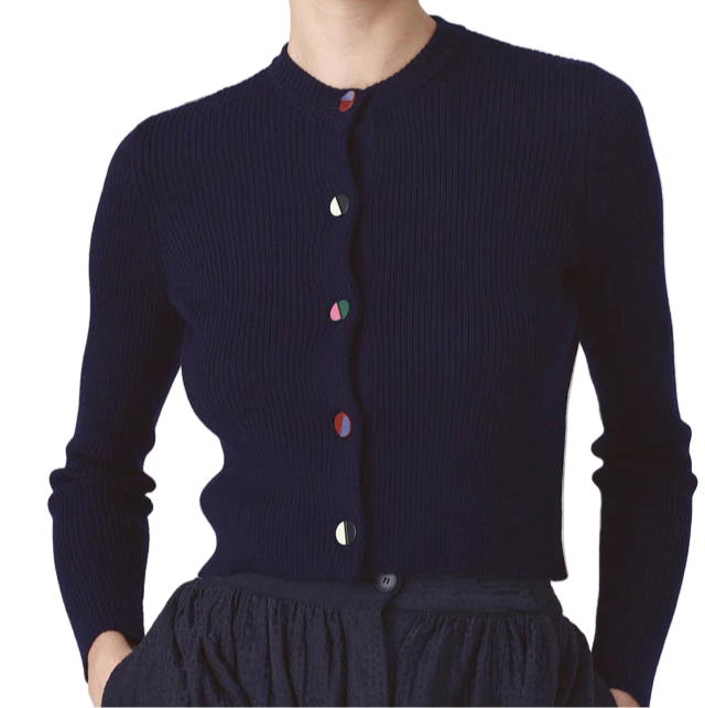 MII- Navy Statement Button Cardigan