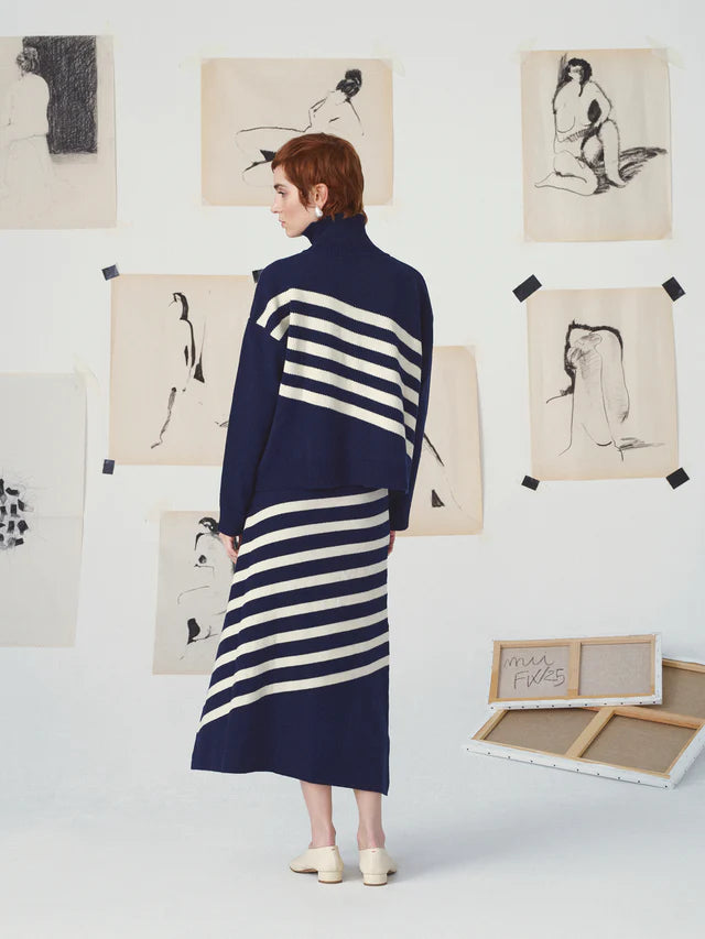 MII- Diagonal Wool-Cashmere Sweater