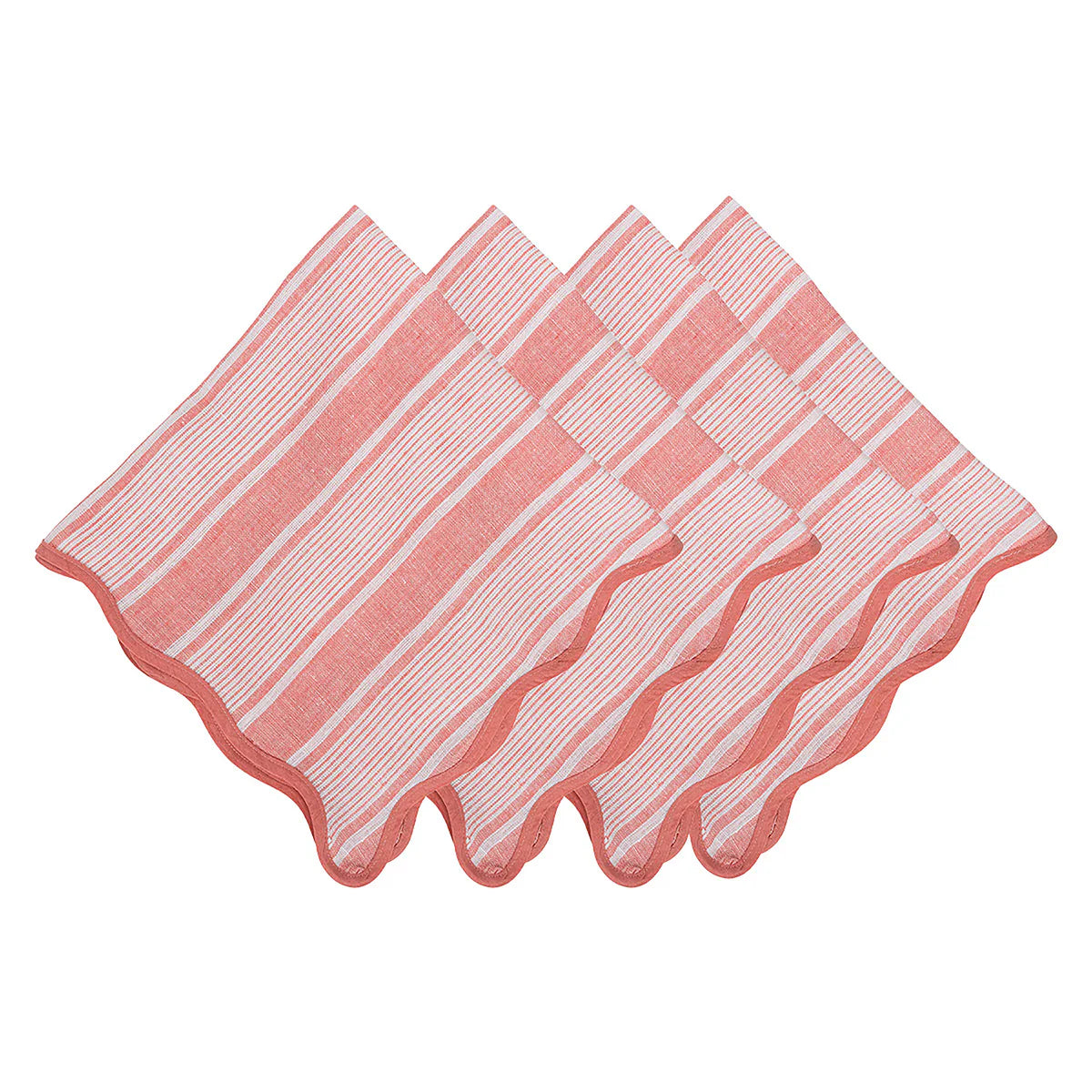 Juliska Coral Cabana Stripe Napkins - Set/4