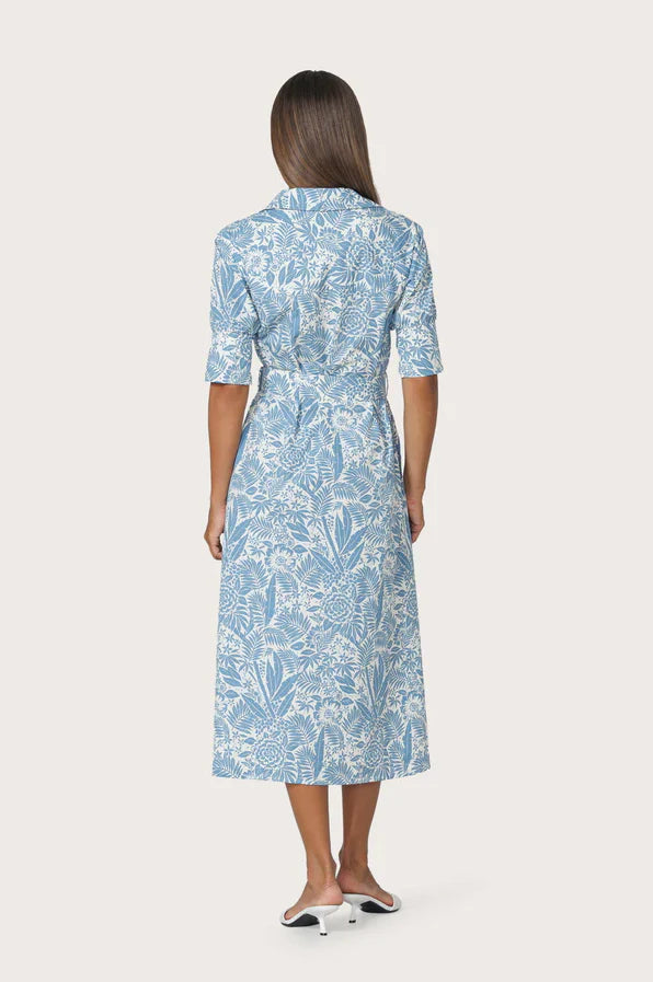 Chrissie Belted Maxi Poplin Dress - Botanical