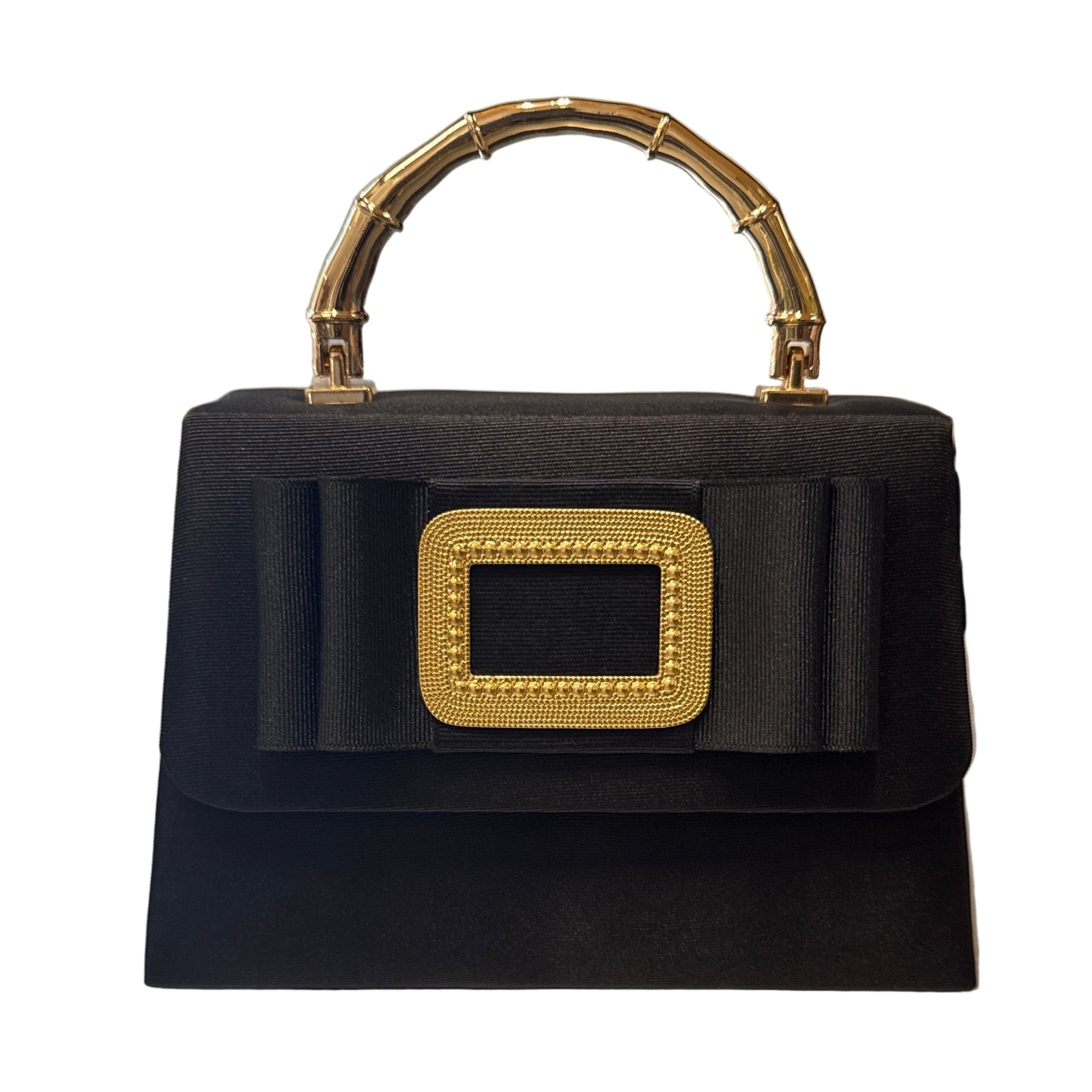 Lisi Lerch Black Lulu Bagwith Black Ribbon & Gold Buckle