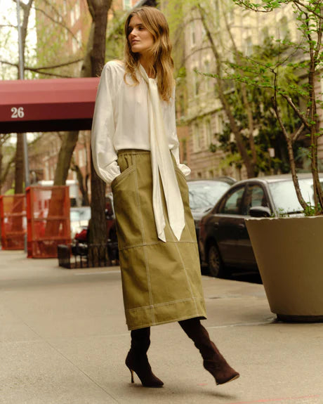 Cartolina Peggy Long Sleeve Top-Ivory