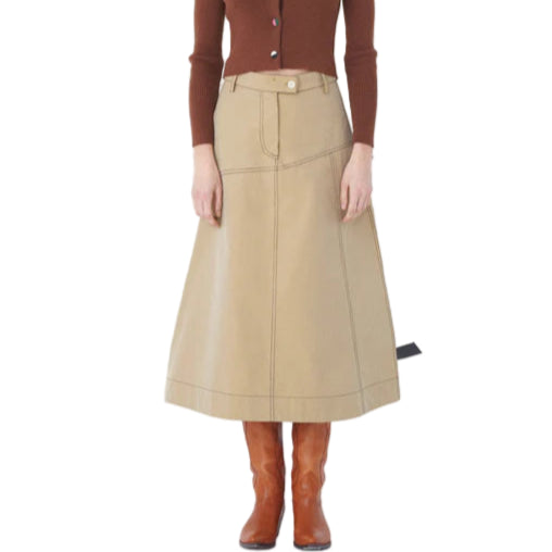 MII A-Line Long Skirt - Beige