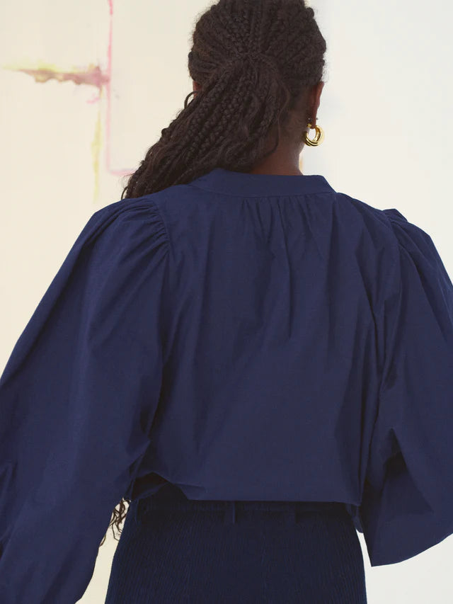 MII- Navy Flower Blouse