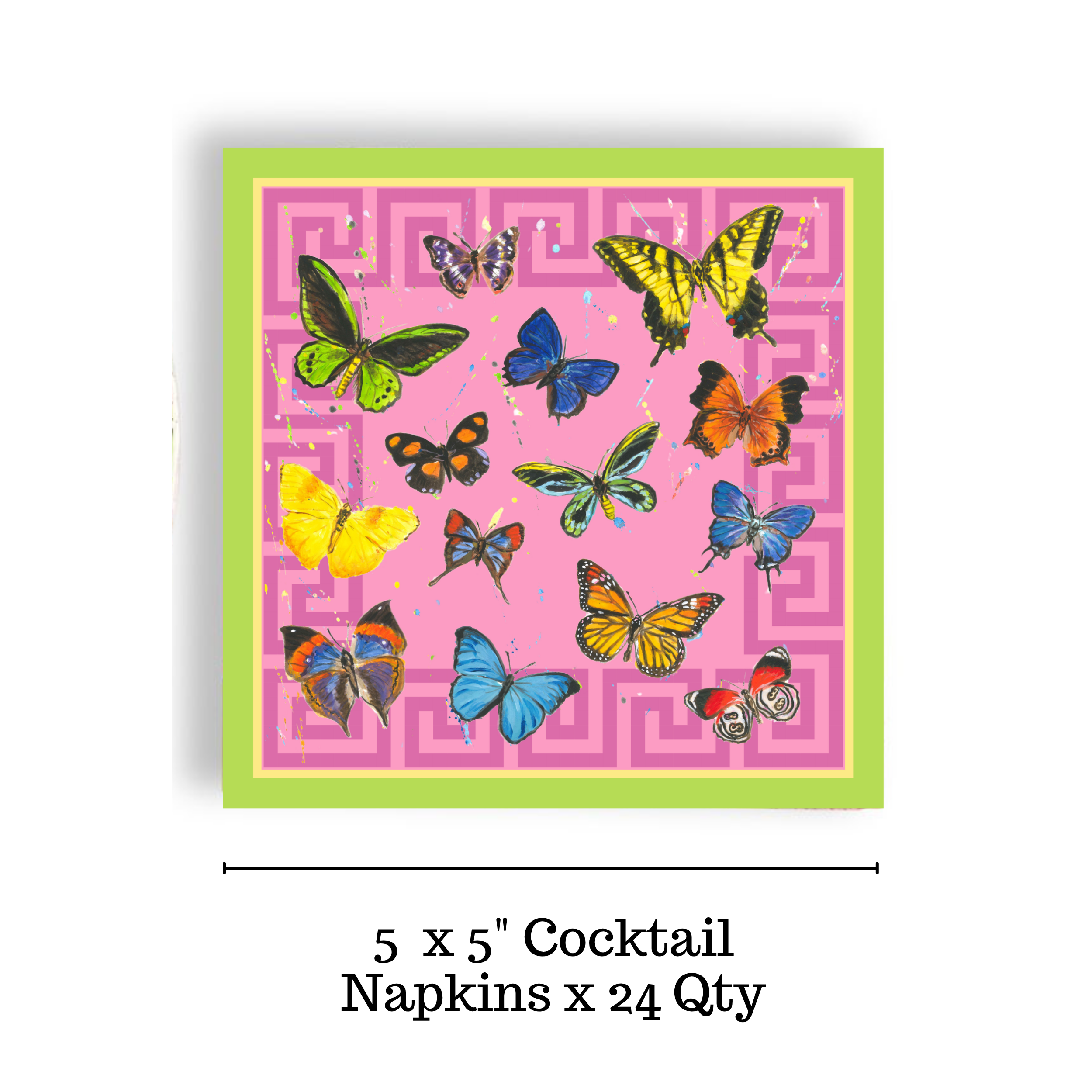 Butterfly Greek Key Cocktail Napkins