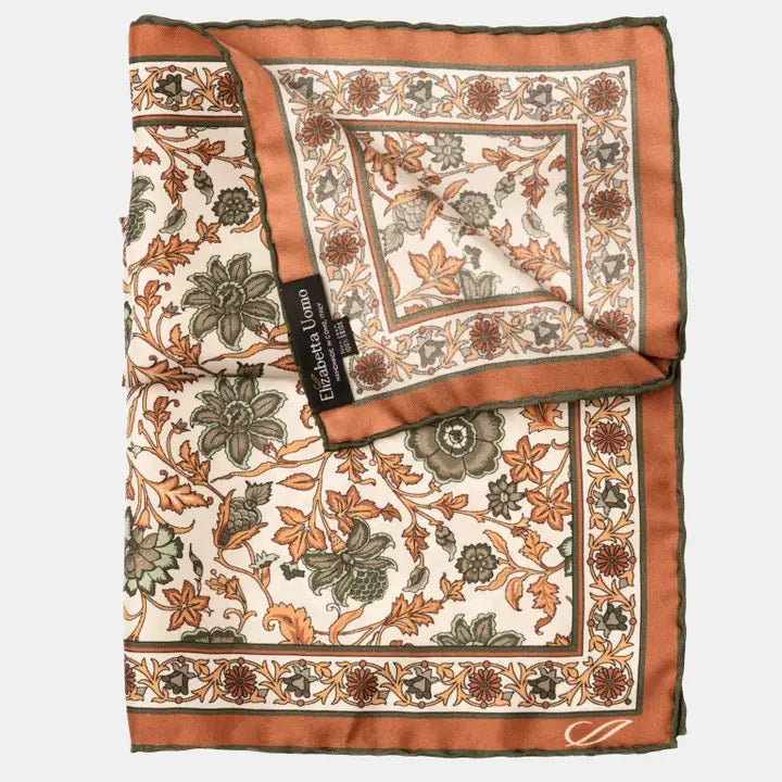 Ibiza - Silk Pocket Square - Terracotta
