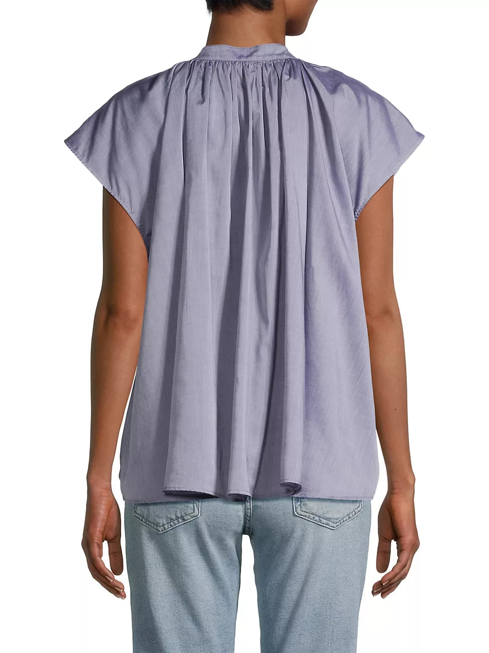 Harshman Finch Popover Blouse - Ice Blue