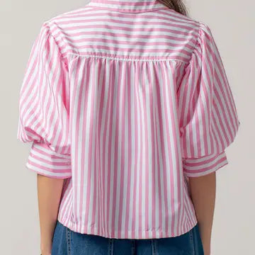 The Phoebe Pink Stripe Blouse