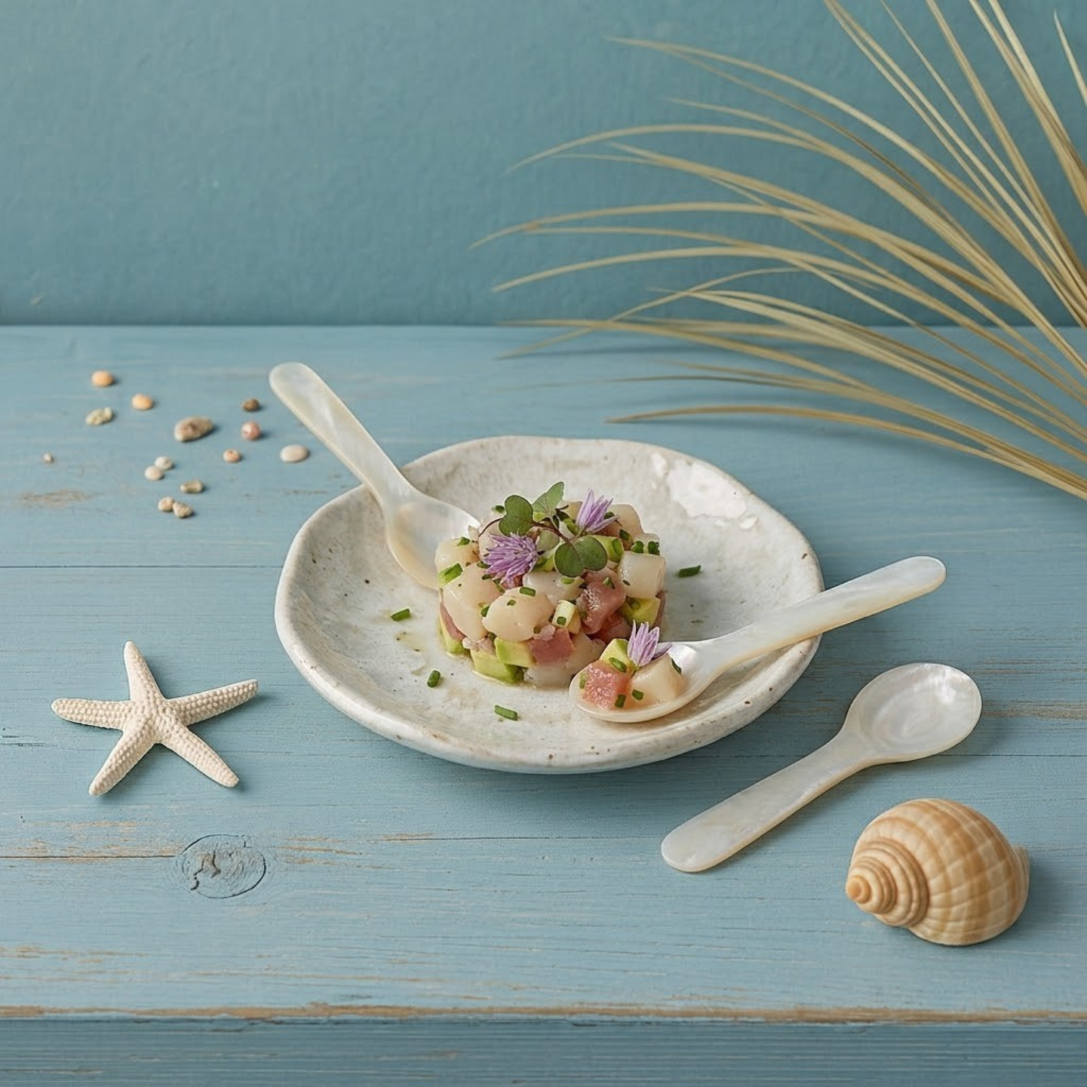 Seashell Spoons, Small Set of 4