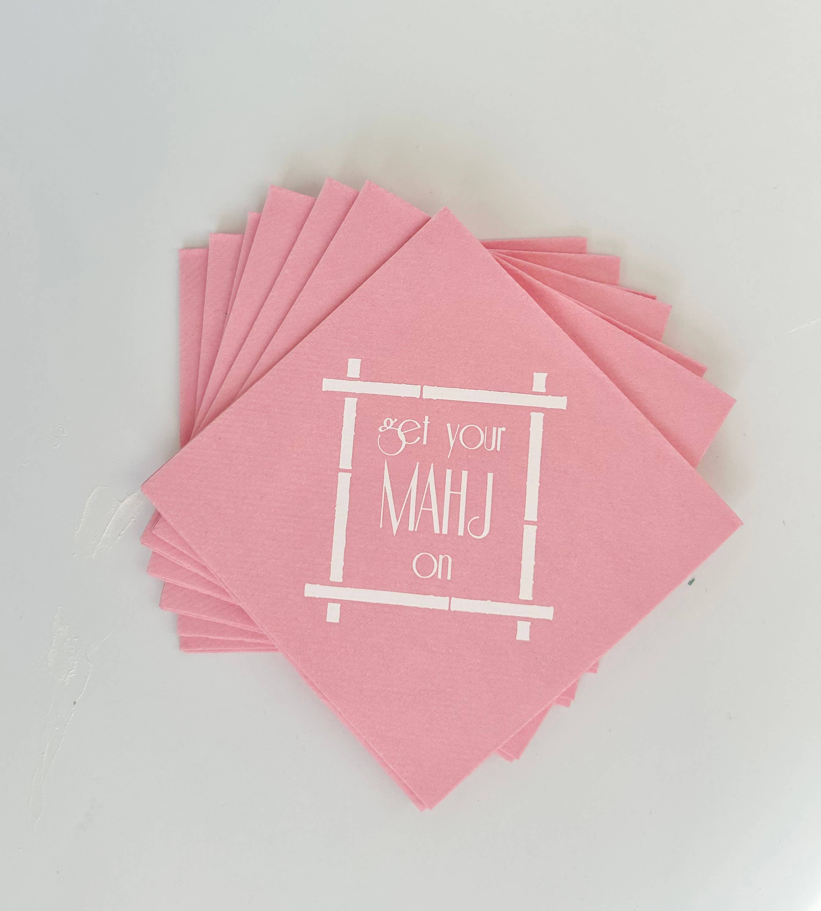 Mah Jong Cocktail Napkins: Pink