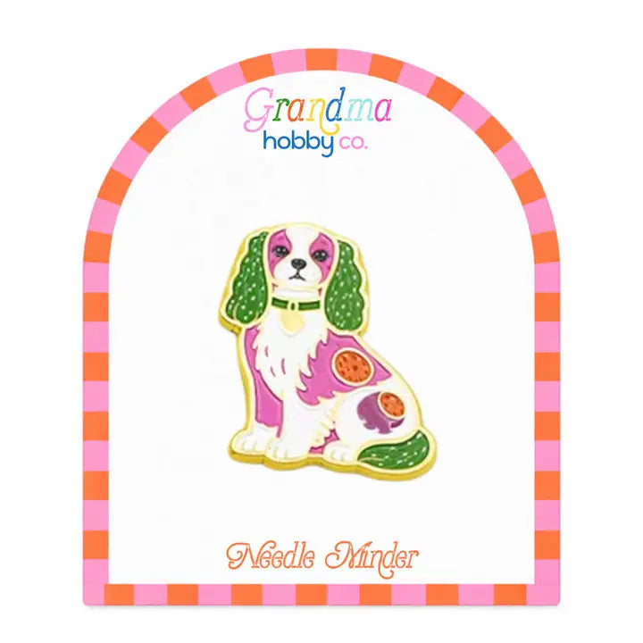 Needle Minder for Needlepoint and Cross Stitch | Spaniel Pink