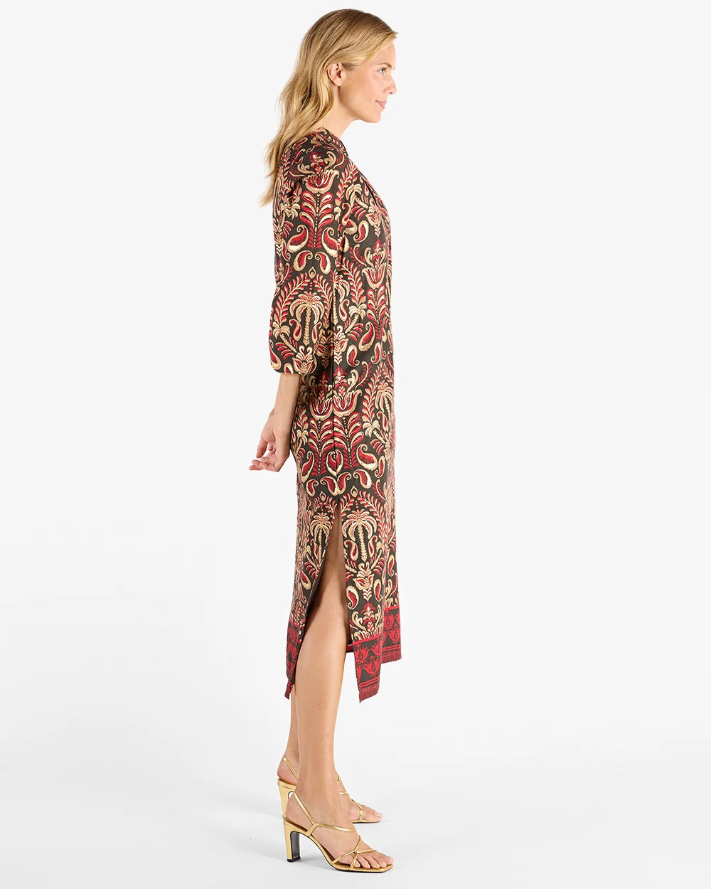 Jude Connally Devon Dress | Ornate Topiary Espresso/Gold
