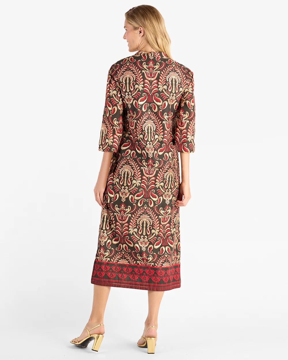 Jude Connally Devon Dress | Ornate Topiary Espresso/Gold