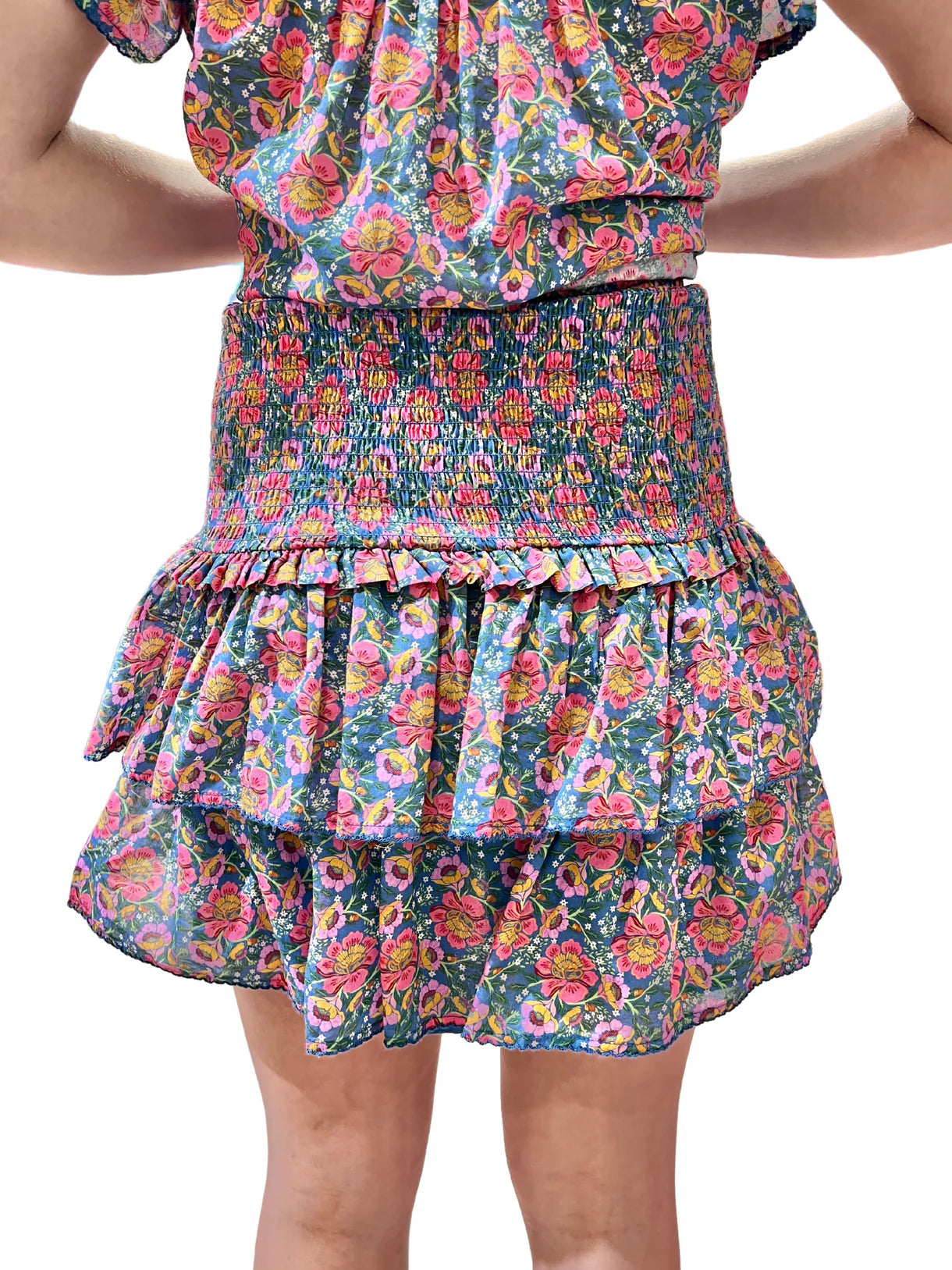 Melissa Nepton Zora Ruffle Mini Skirt - Floral Carnival
