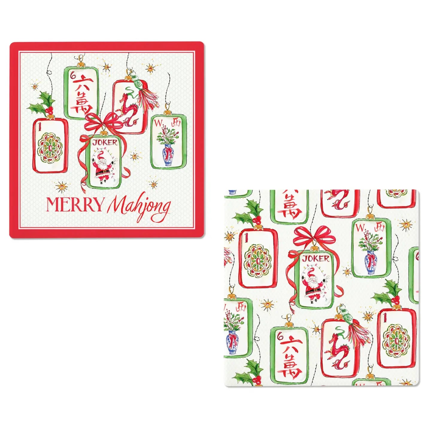 Merry Mahjong Cocktail Napkins