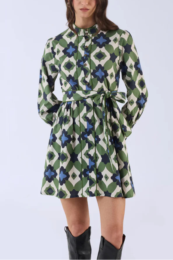 Beyond by Vera Nella Dress - Mosaic Green