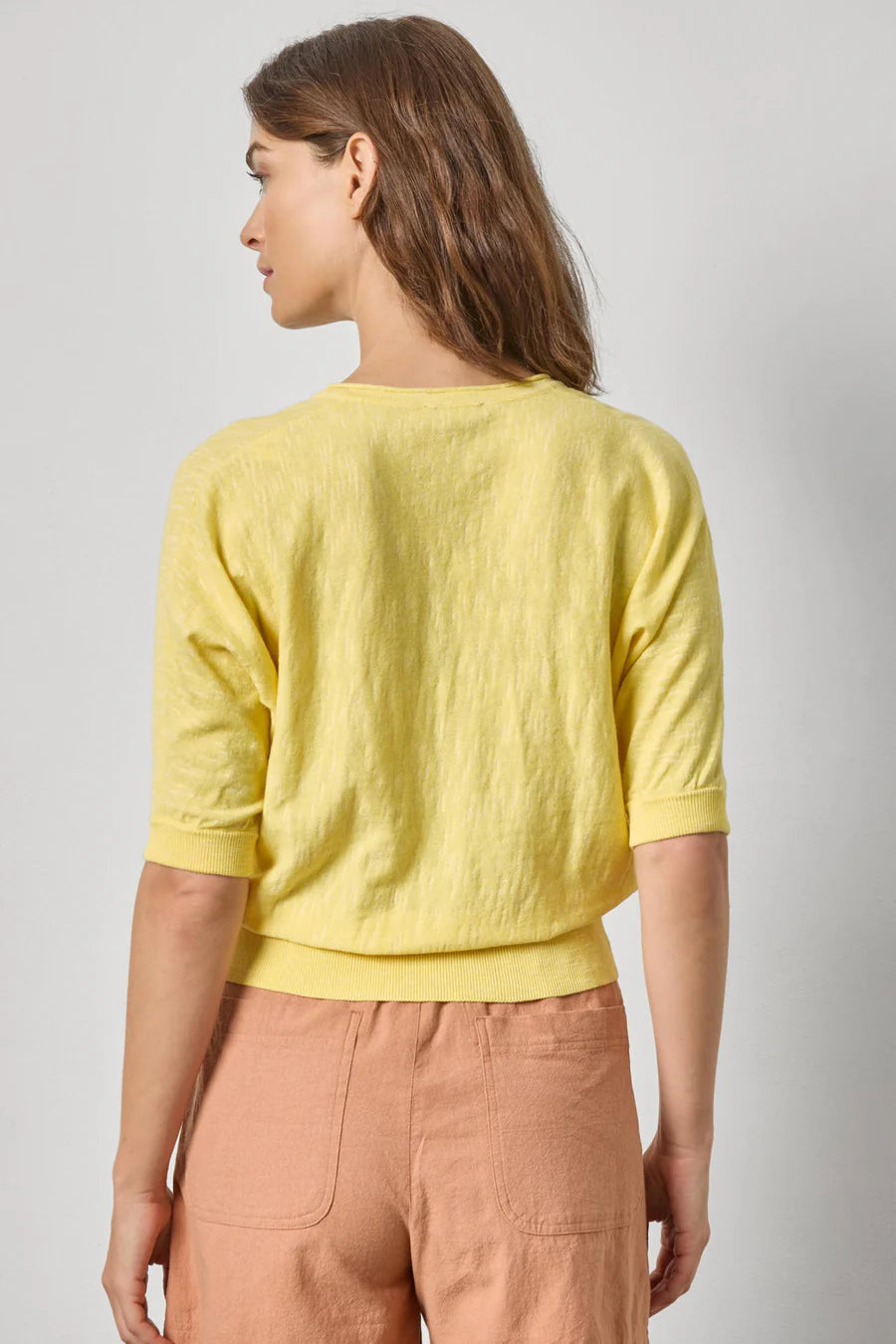 Lilla P Dolman V-Neck Sweater - Lemon