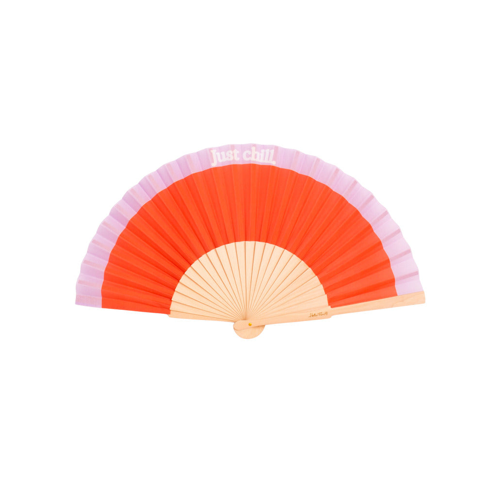 Orange Just Chill Hand Fan