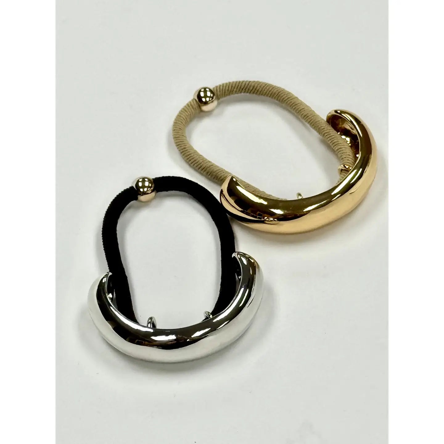 Leah Single Metal Bar Ponytail Holder - Gold or Silver