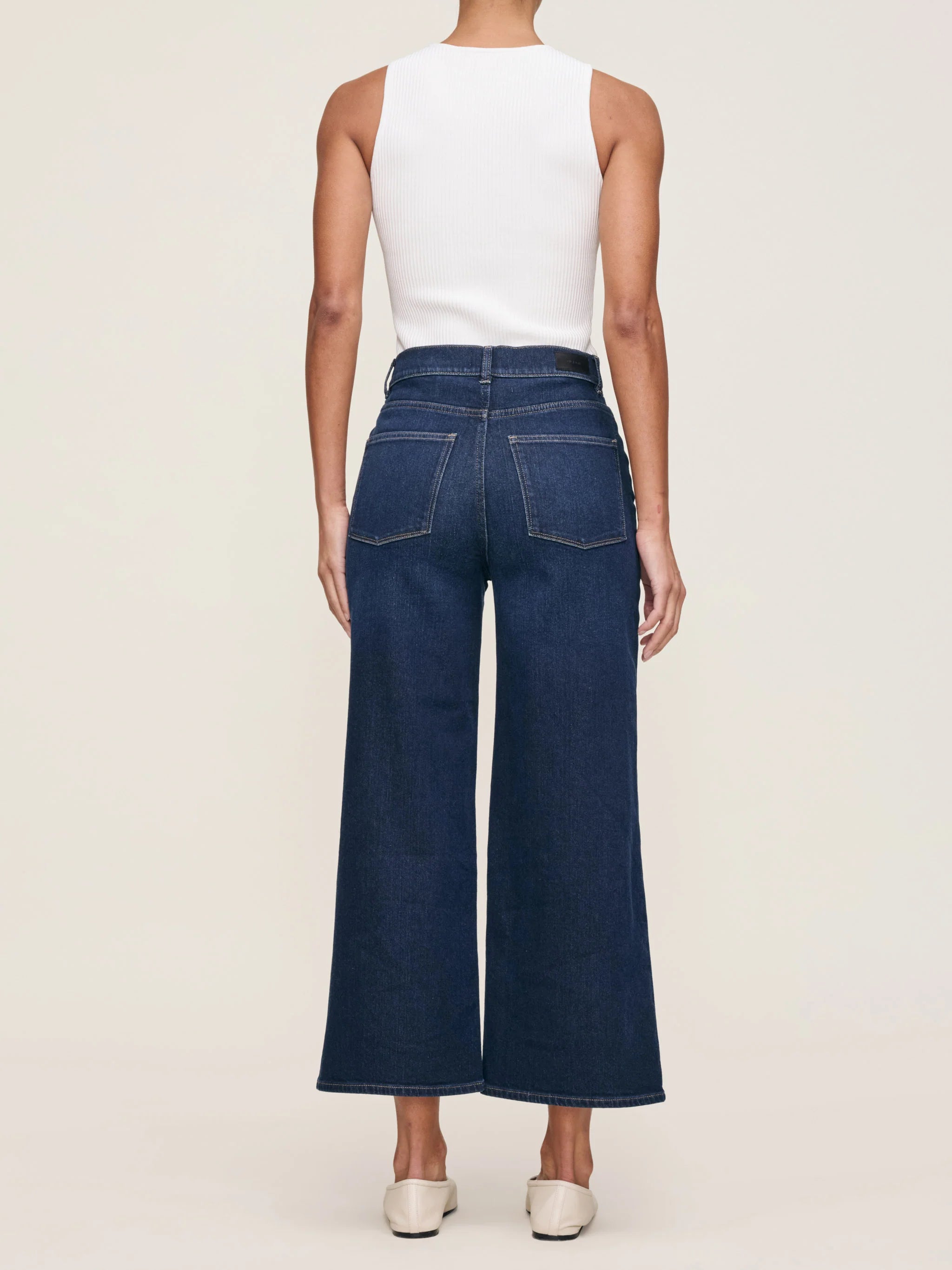 DL1961  Denim Hepburn Wide Leg: High Rise Vintage - Mediterranean