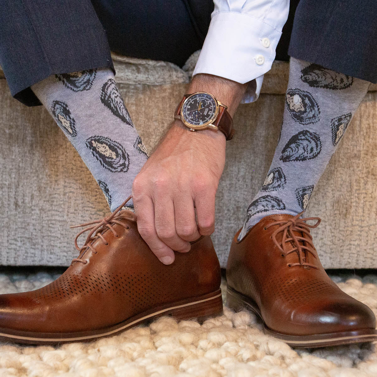 Oyster Socks - (blue/grey)