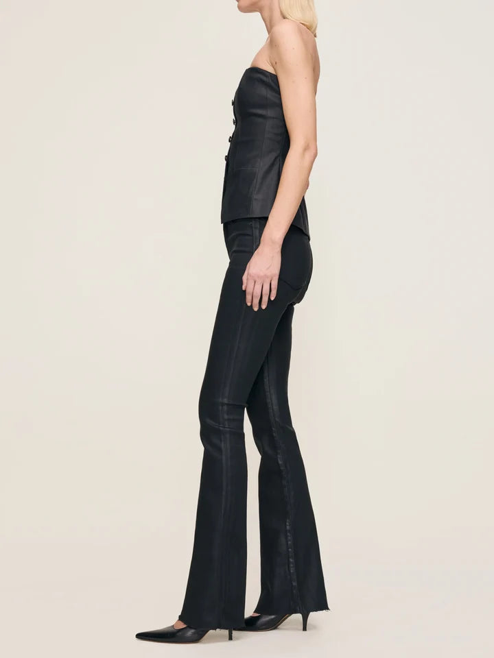 DL1961 Bridget Boot: High Rise Instasculpt™ 33'|Black Coated Clean Hem