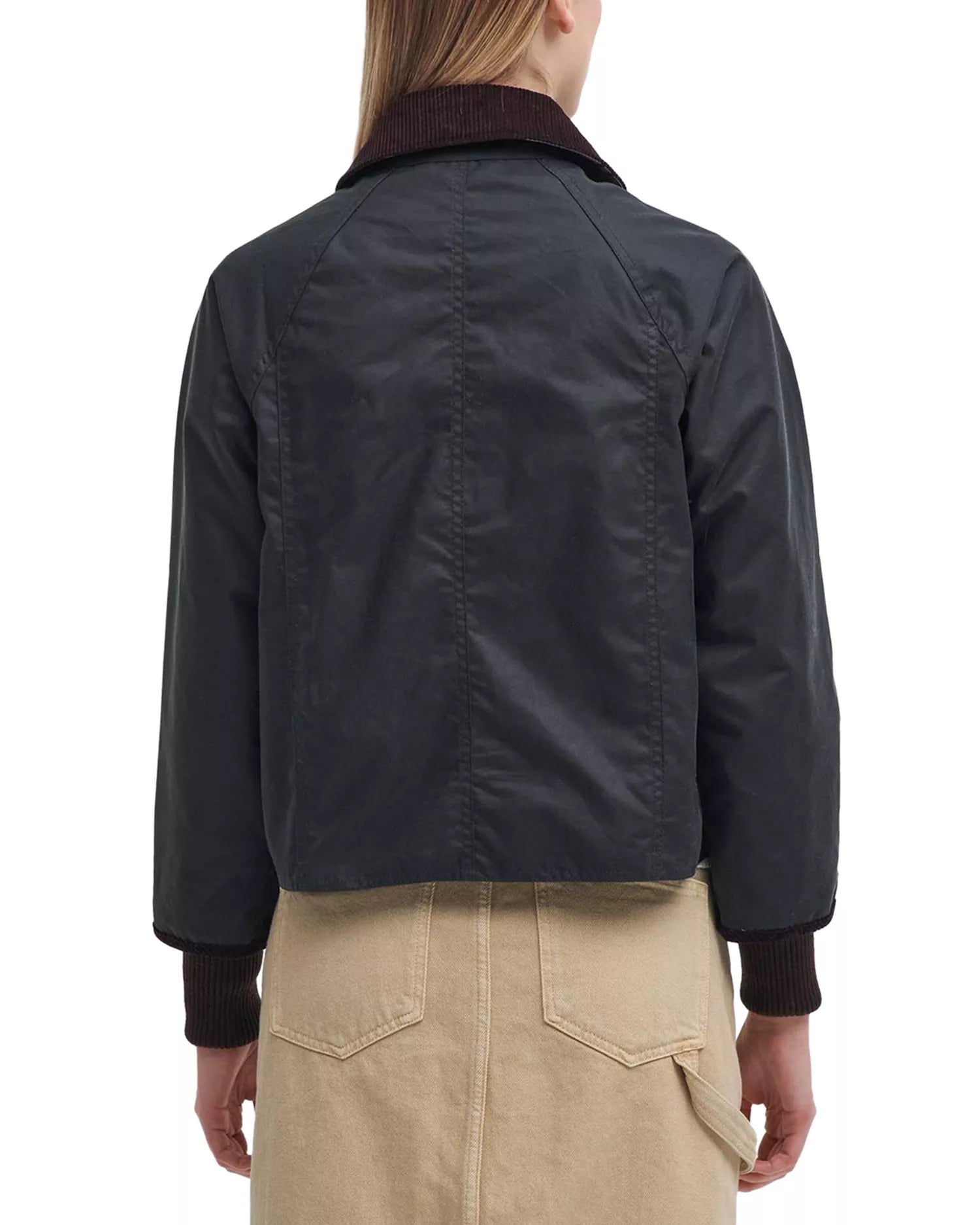 Barbour Cropped Beadnell Wax Jacket | Sage