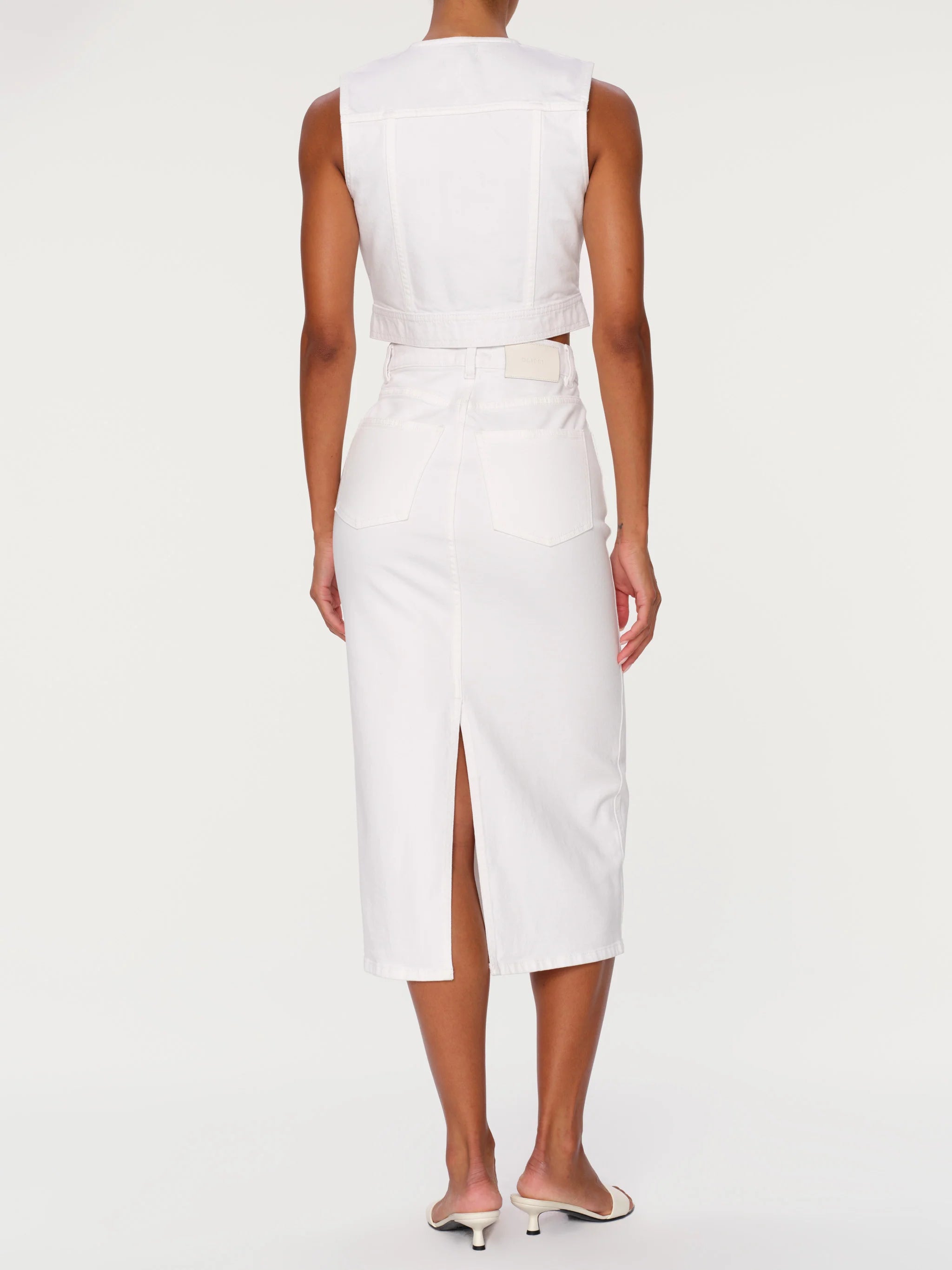 DL1961 Lexie Button Front Skirt - White
