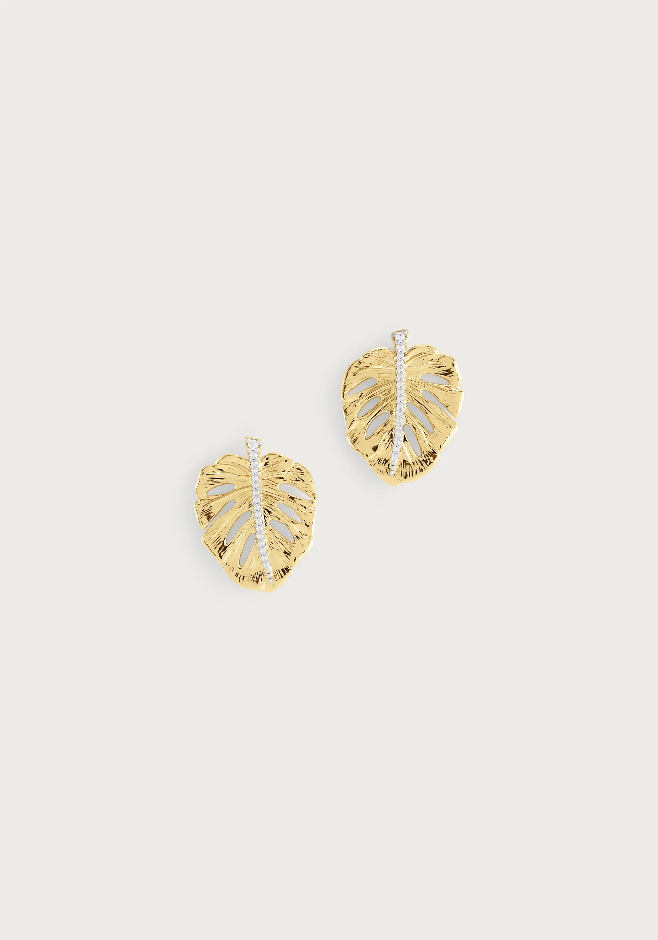 Anabel Aram Monstera Palm Earrings, Small