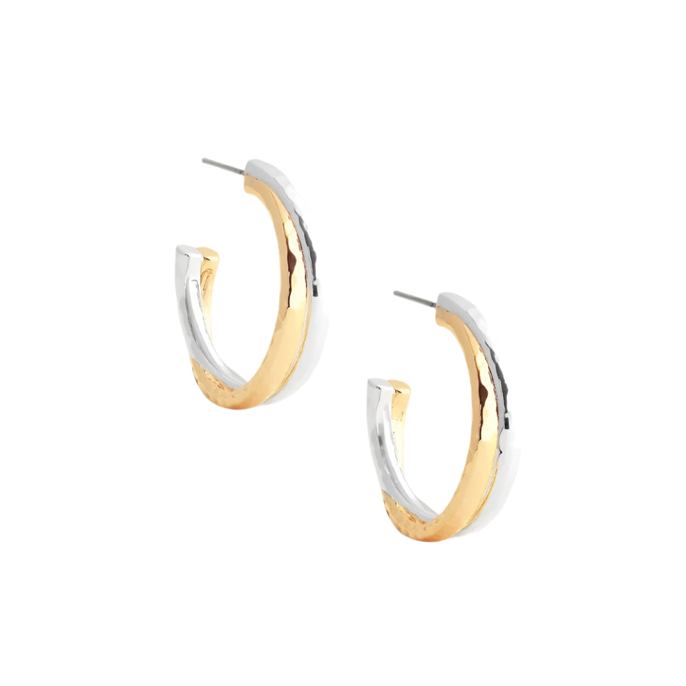 Anabel Aram Farrier Mixed Metal Hoop  Earrings