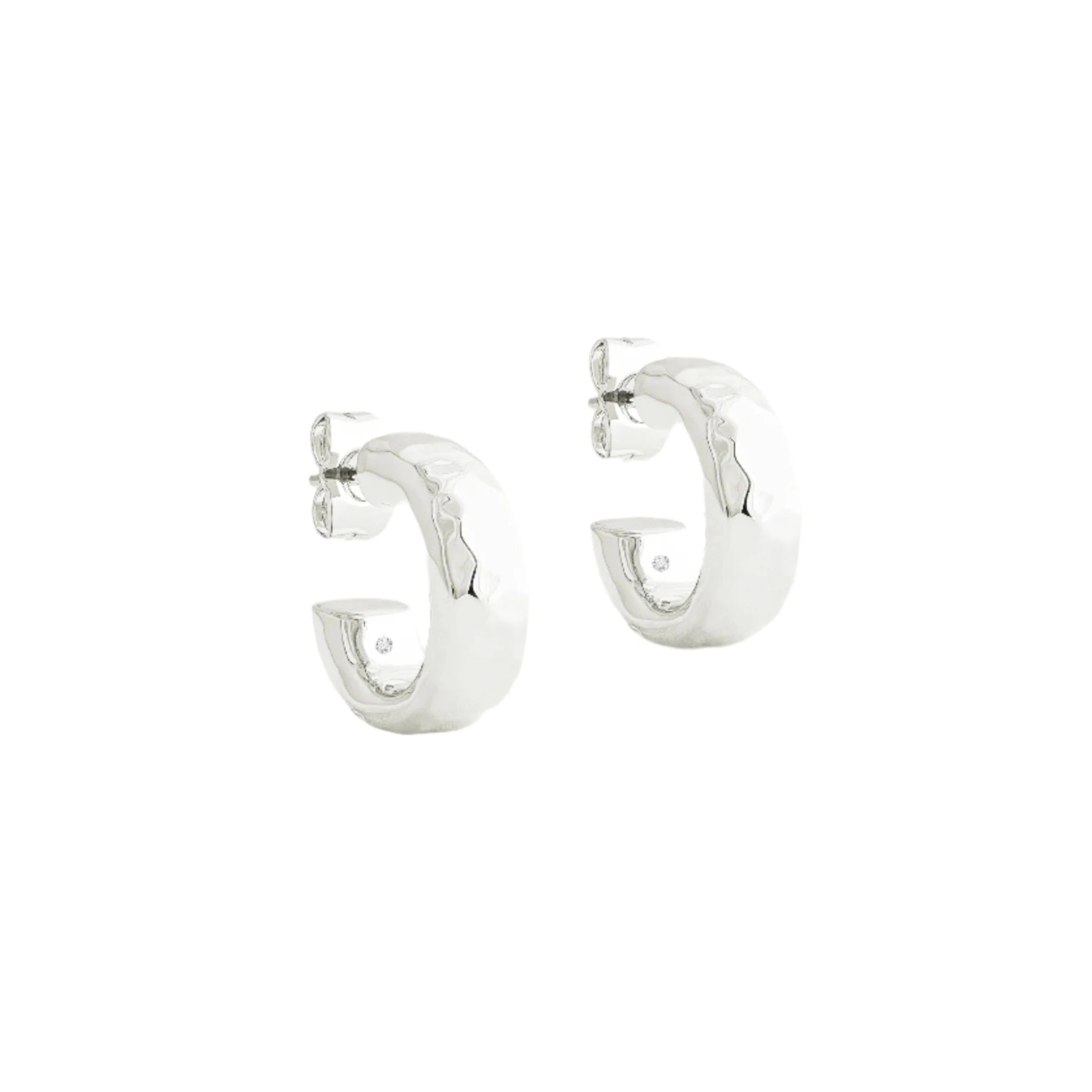 Anabel Aram Farrier Huggie Hoop Earrings - Silver