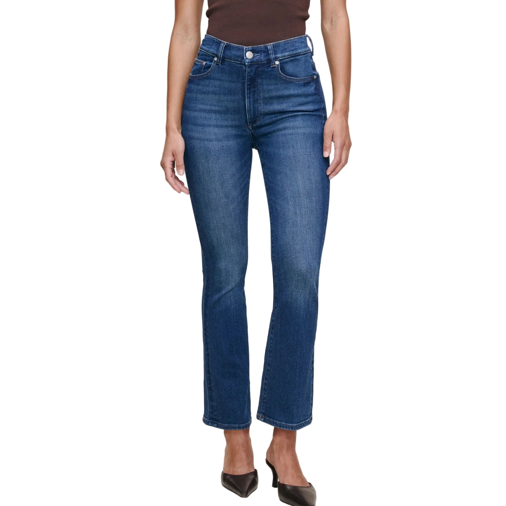 DL1961 Bridget Boot: High Rise Instasculpt Crop - Raindrop