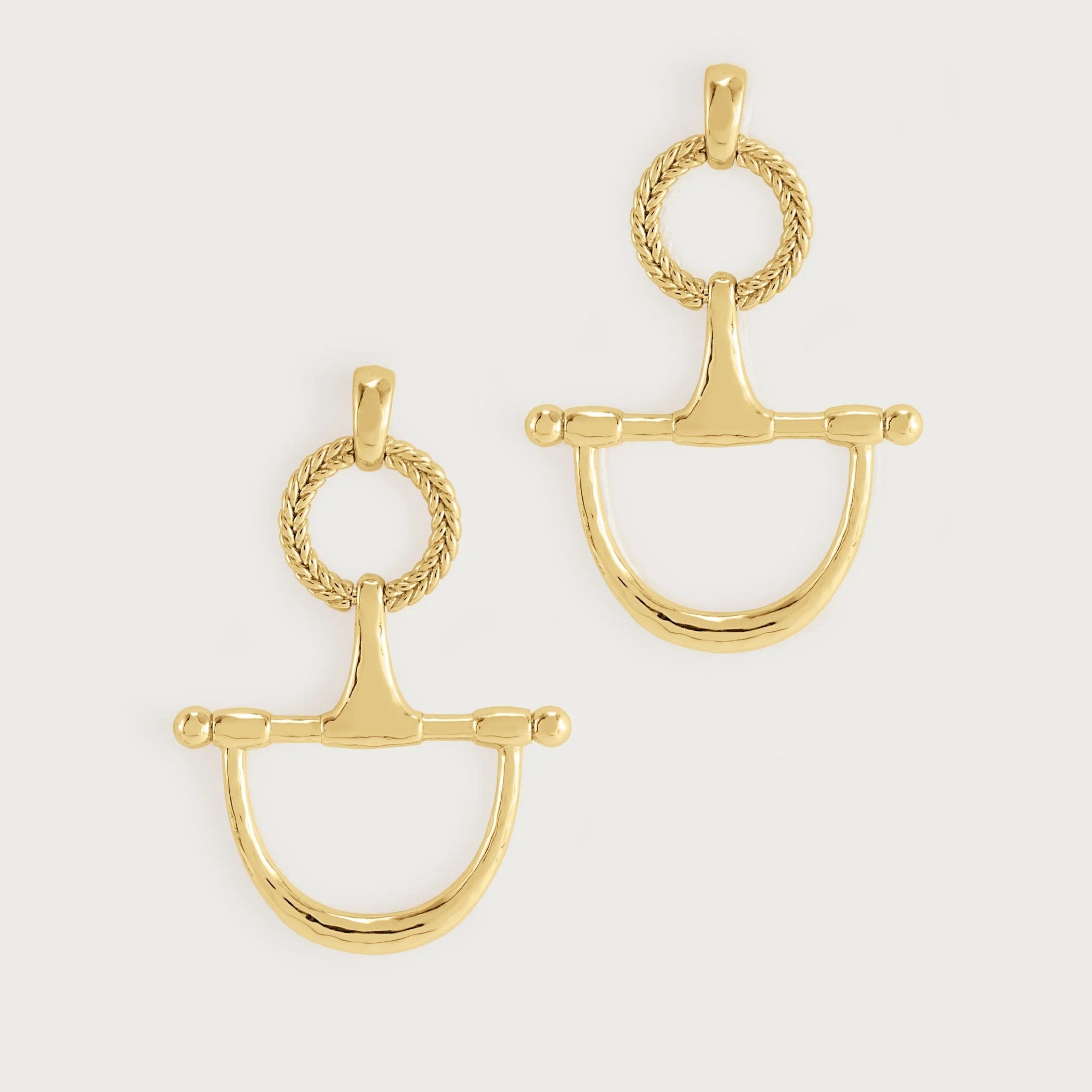 Anabel Aram Cheval Bit Drop Earrings, Gold