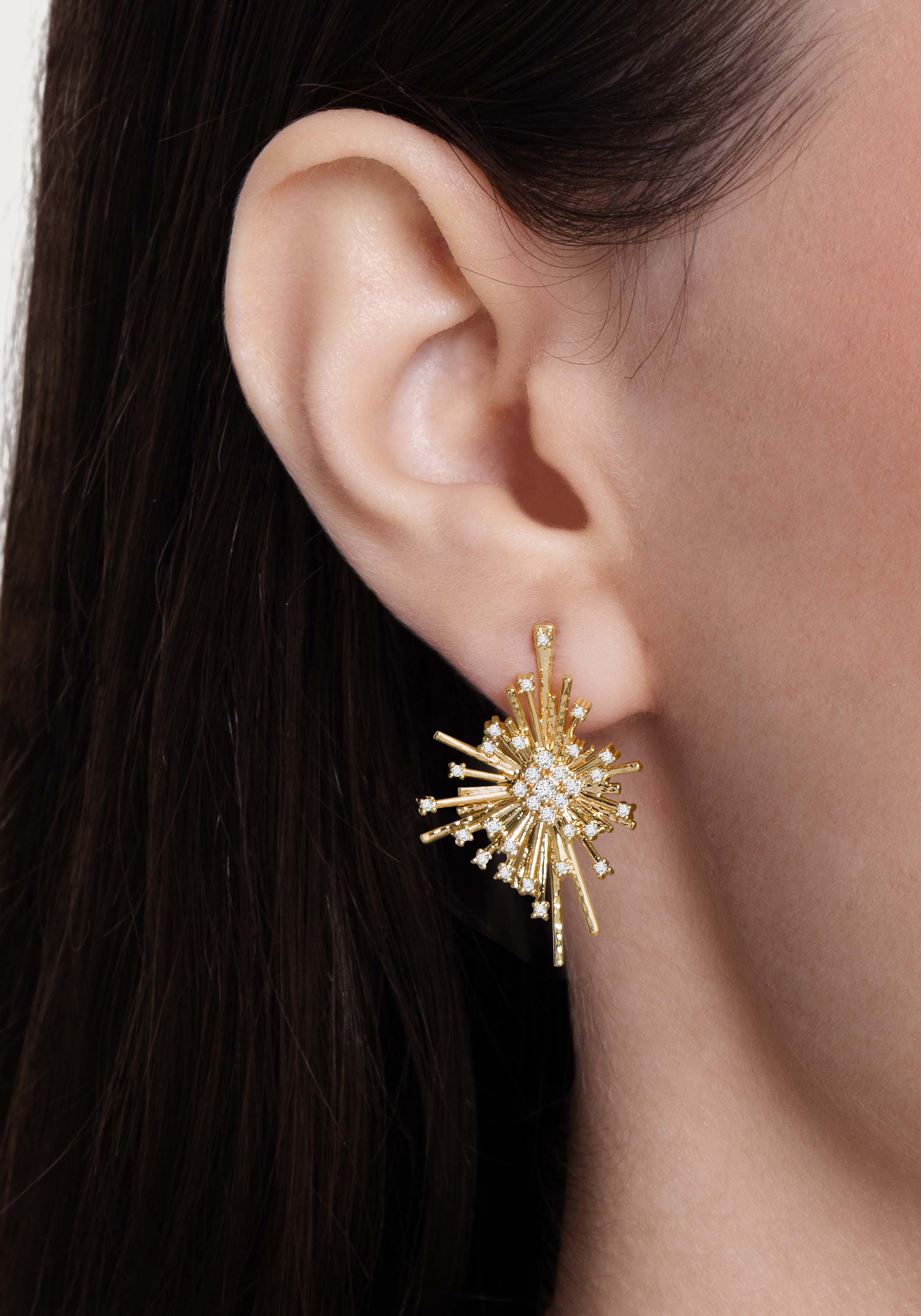 Anabel Aram Celeste Statement Earrings, Gold