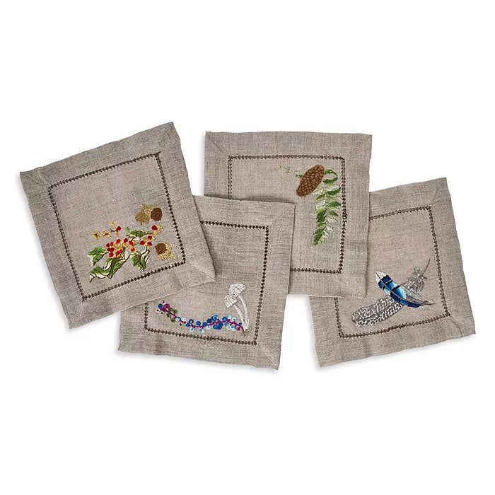 Juliska Forest Walk Cocktail Napkin Assorted Set/4-Multi