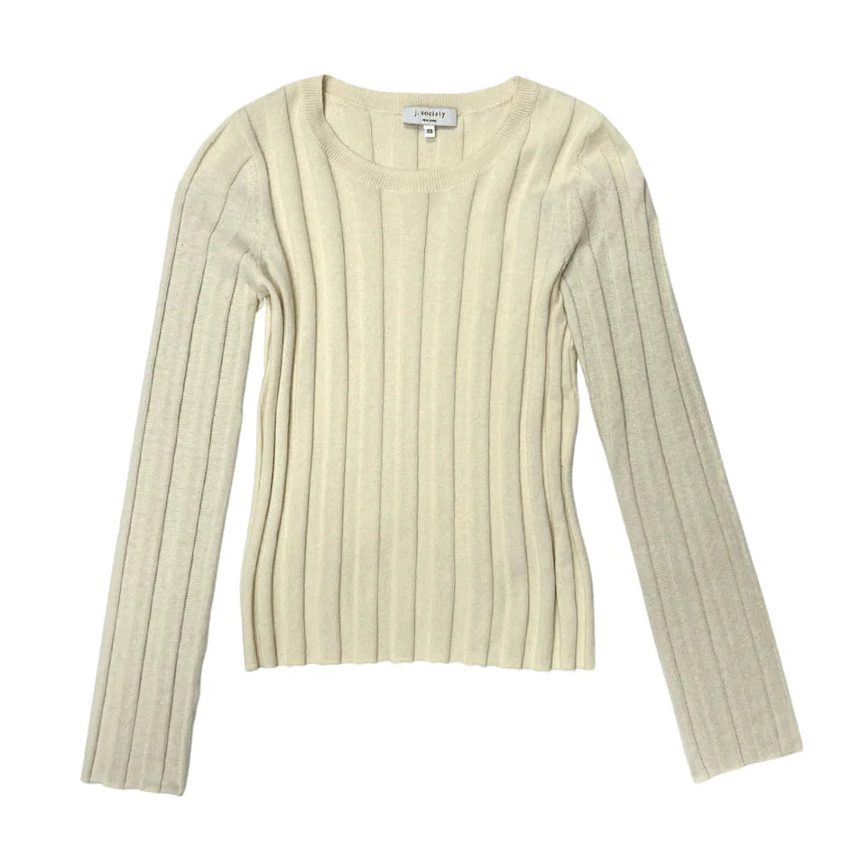 J. Society Ribbed  Long Sleeve Tee - Black, Citron or Oat