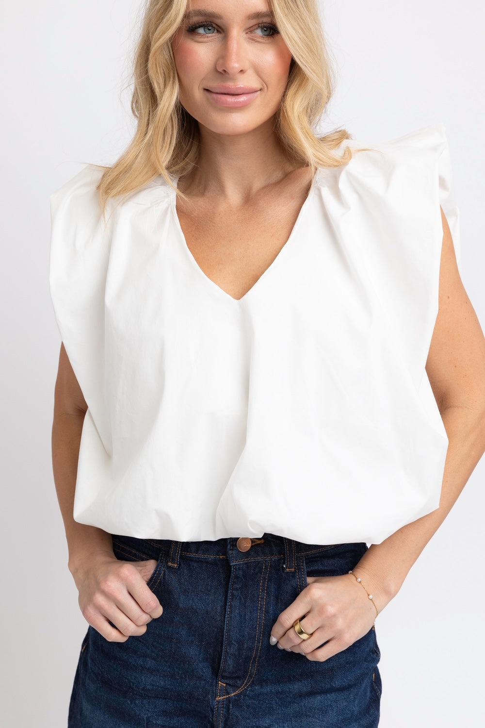 Solid Poplin Bubble Top | Multiple Colors