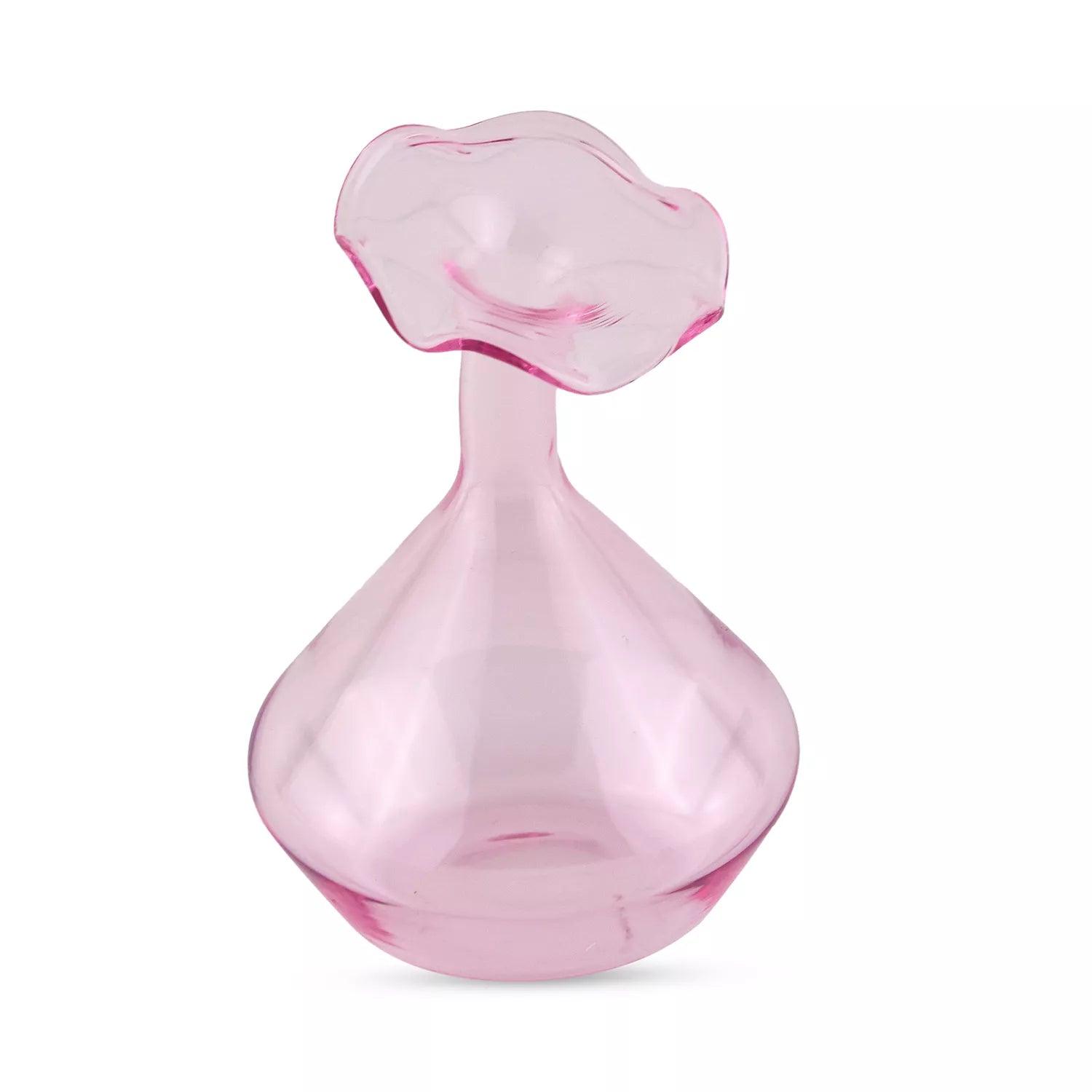 Glass Vase Angled Neck - Pink