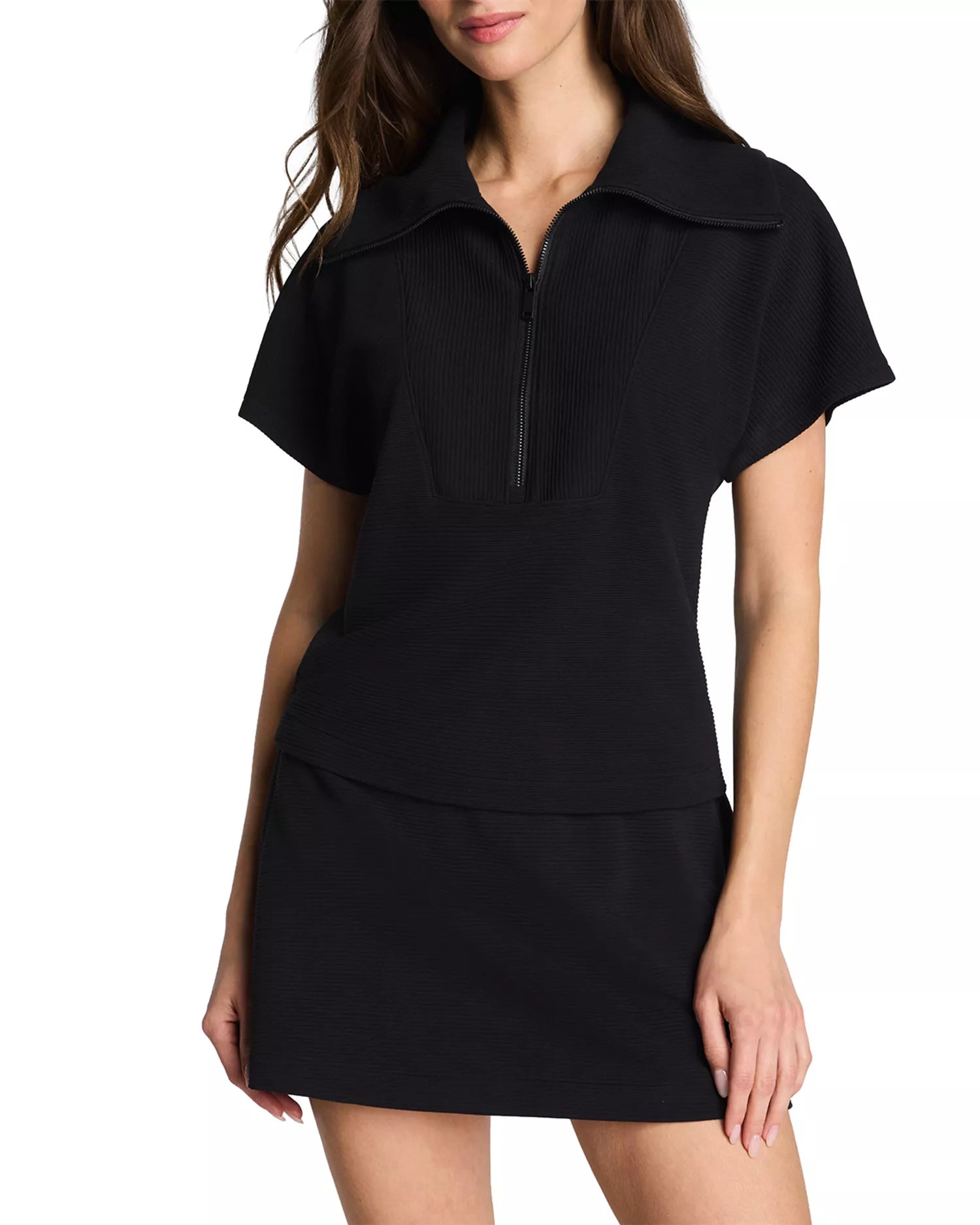 Spanx Airessentials® French Rib Skort, 15" - Very Black