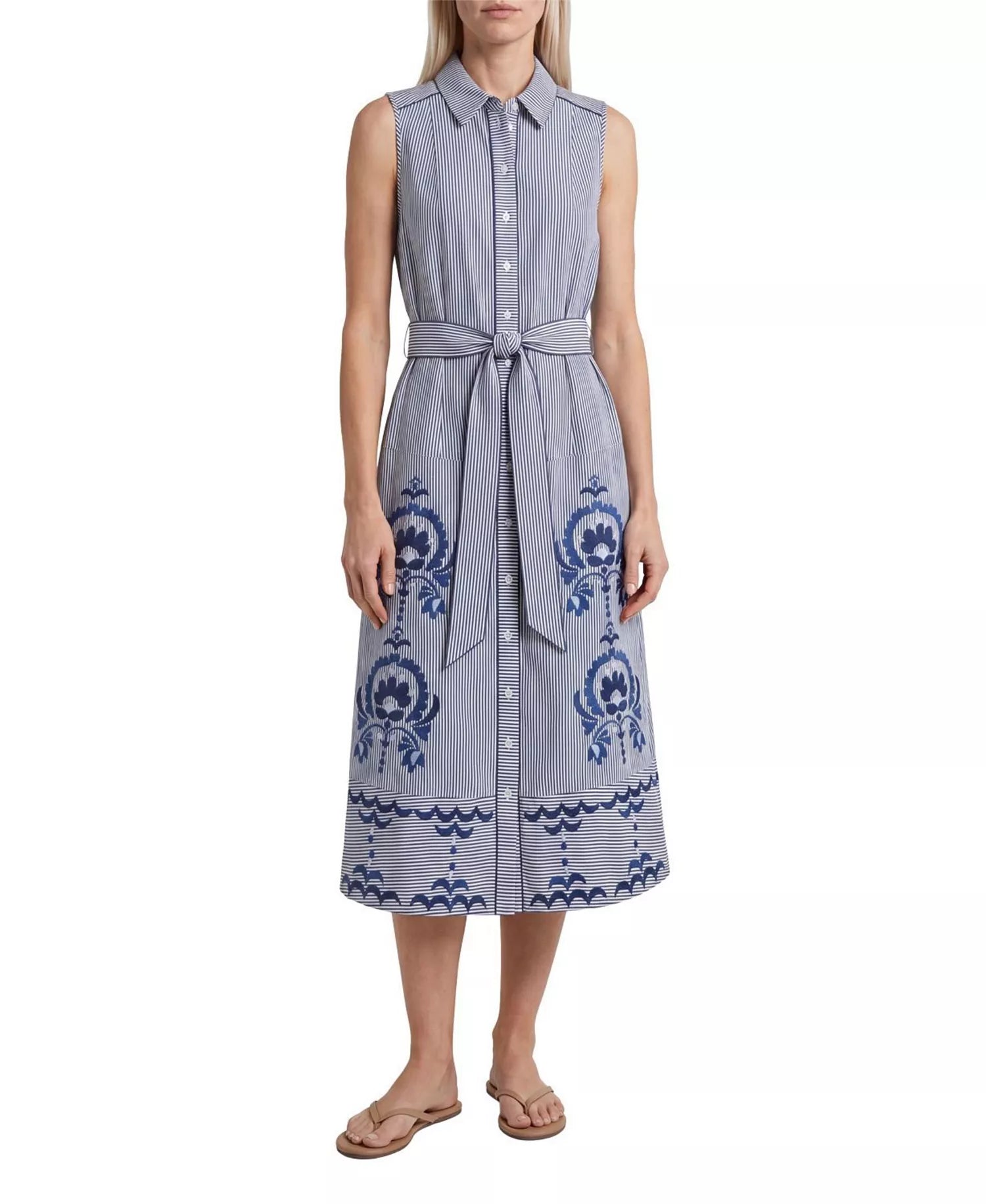 Cartolina Francesca Ls Dress-Parkside Floral Stripe