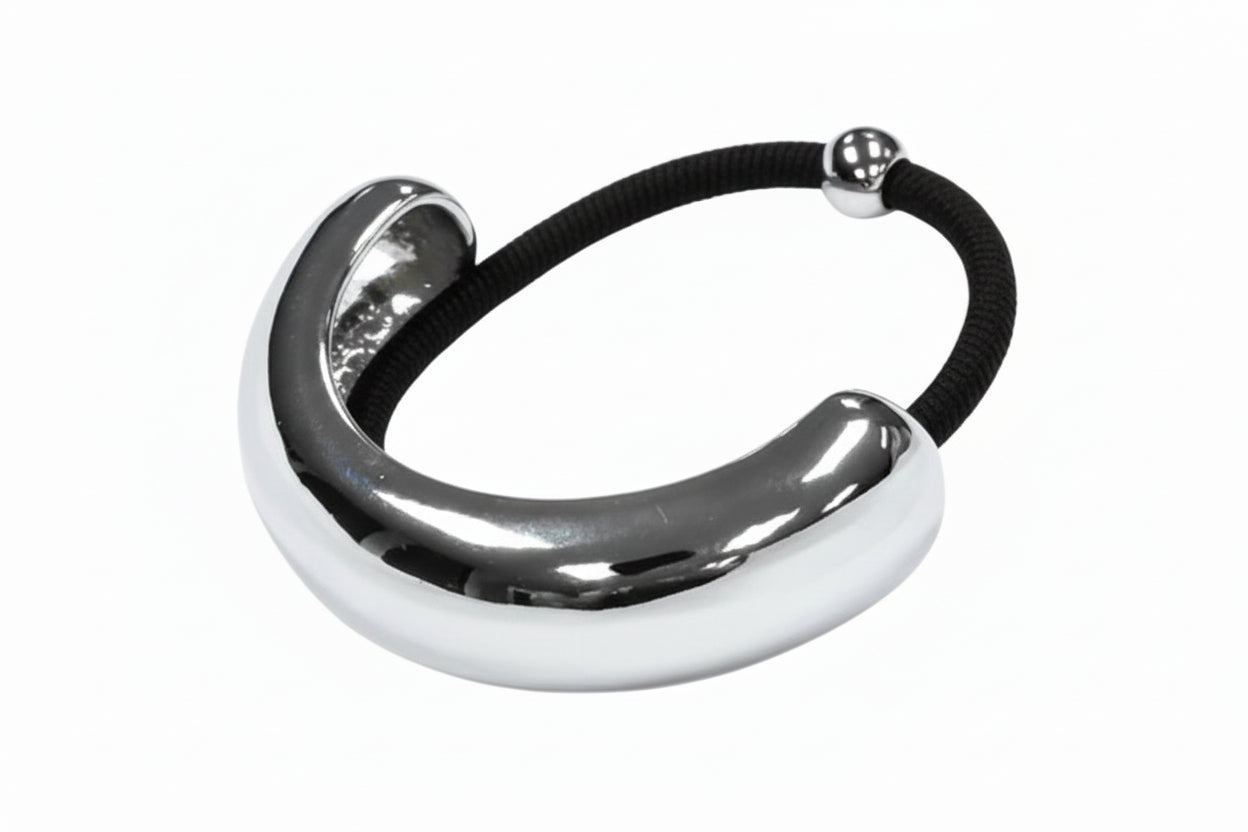 Leah Single Metal Bar Ponytail Holder - Gold or Silver