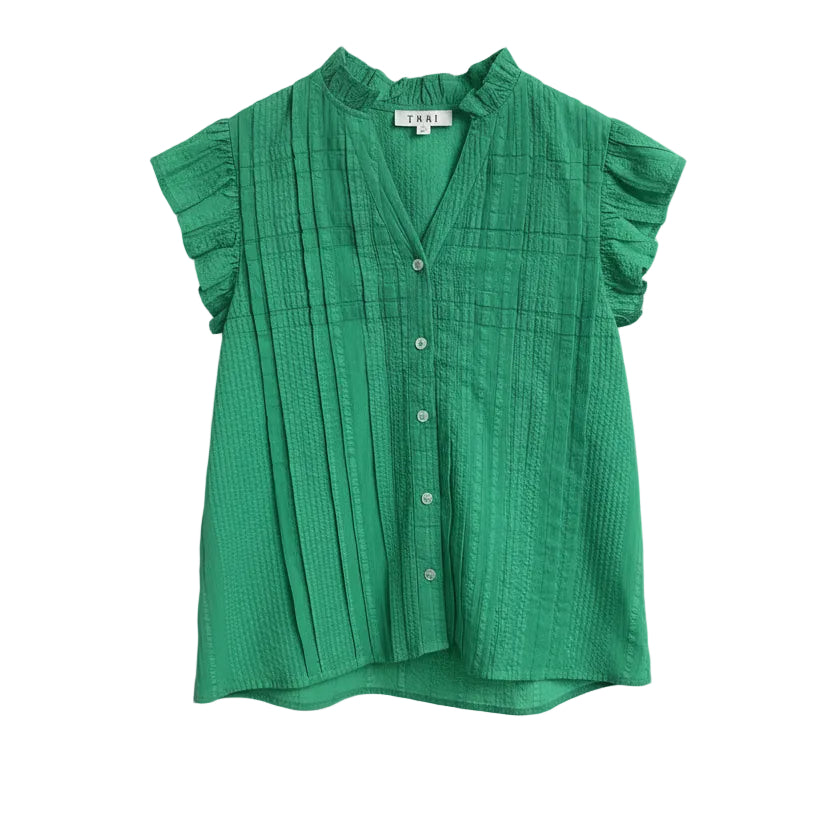 Flutter Sleeve Button Down Top