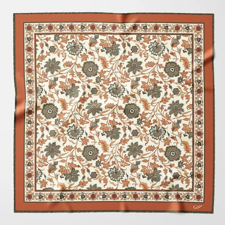 Ibiza - Silk Pocket Square - Terracotta
