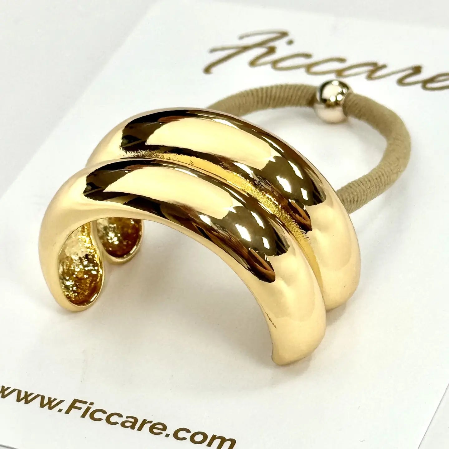 Double Bar Ponytail Holder - Gold